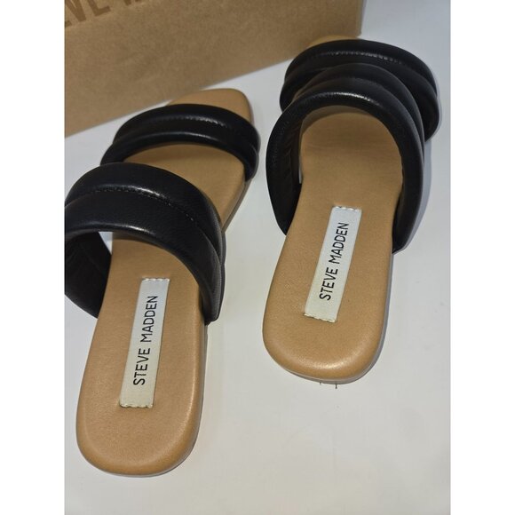 Steve Madden Women's Wizen Leather Slide Sandals 6 - Picture 3 of 5